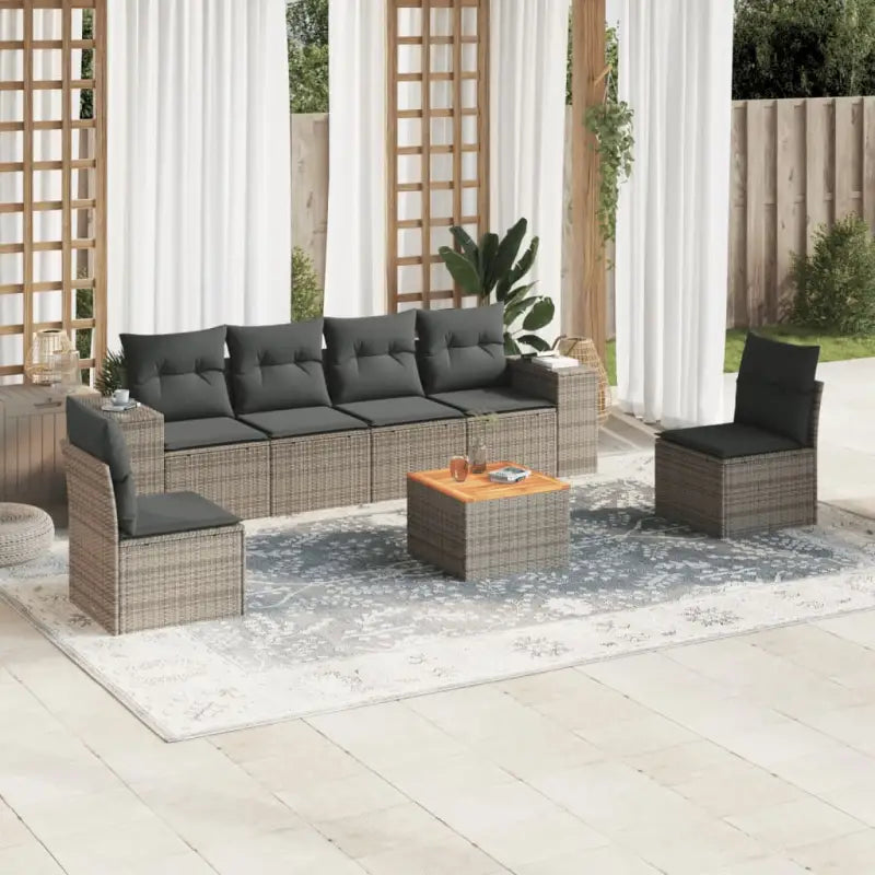 Lounge Tuinset met Waterdichte Tas en Grijs Materiaal van Gepoedercoat Staal - Tuinsets