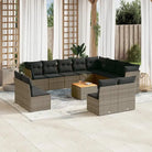 Lounge tuinset met waterdichte tas en zwart gepoedercoat staal - grijs en donkergrijs - Tuinsets