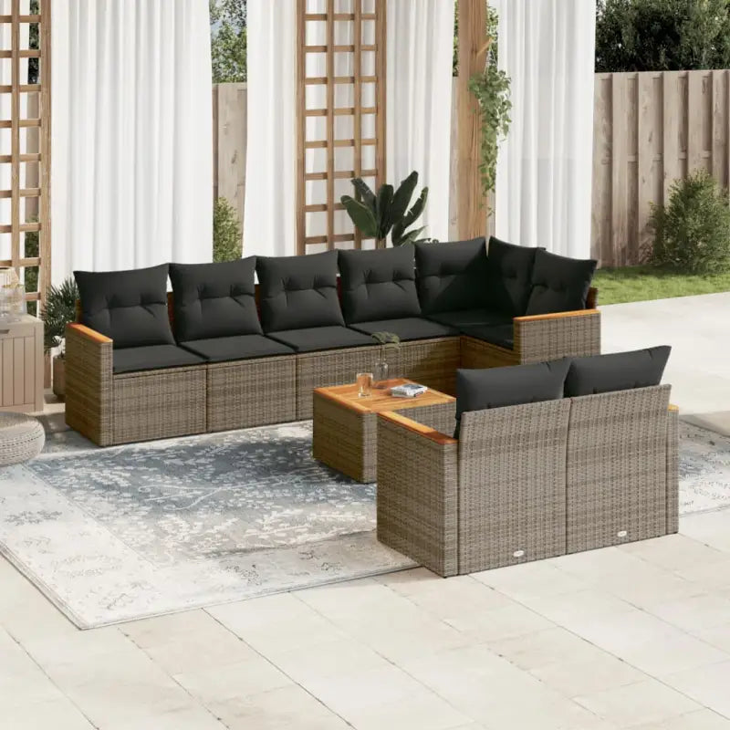 Lounge Tuinset met Waterdichte Tas Grijs Materiaal en Gepoedercoat Staal - Grijs / Met tafel - Tuinsets