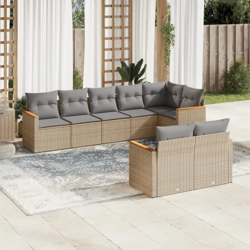 Lounge Tuinset met Waterdichte Tas Grijs Materiaal en Gepoedercoat Staal - Beige en grijs / Zonder tafel - Tuinsets