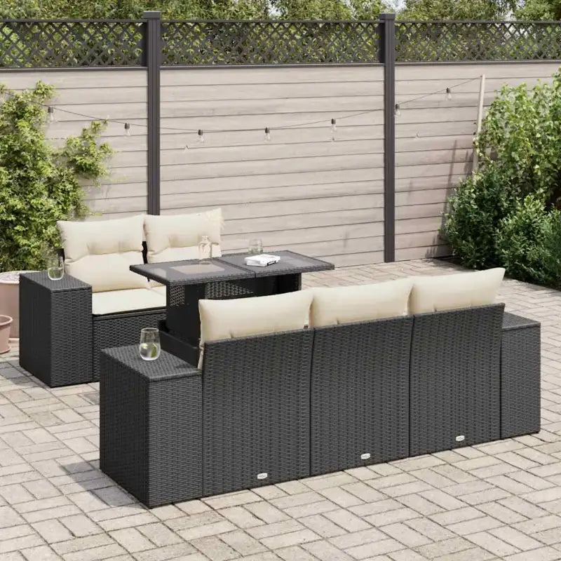 Lounge Tuinset met Waterdichte Tas in Beige en Gepoedercoat Staal - Zwart en crème - Tuinsets