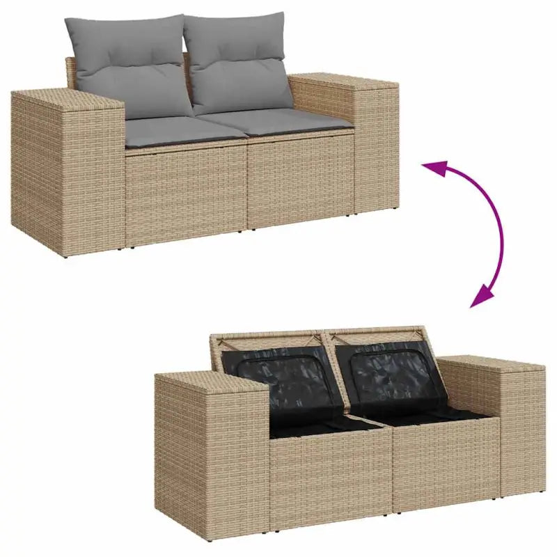 Lounge Tuinset met Waterdichte Tas in Beige en Gepoedercoat Staal - Tuinsets
