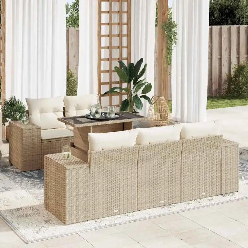 Lounge Tuinset met Waterdichte Tas in Beige en Gepoedercoat Staal - beige en crèmekleurig - Tuinsets