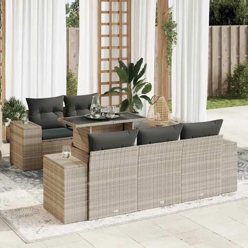 Lounge Tuinset met Waterdichte Tas in Beige en Gepoedercoat Staal - Lichtgrijs - Tuinsets
