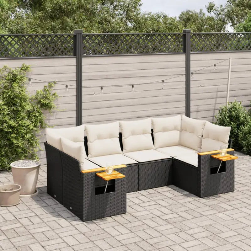 Lounge Tuinset met Waterdichte Tas in Beige Materiaal en Gepoedercoat Staal - Zwart en crème - Tuinsets