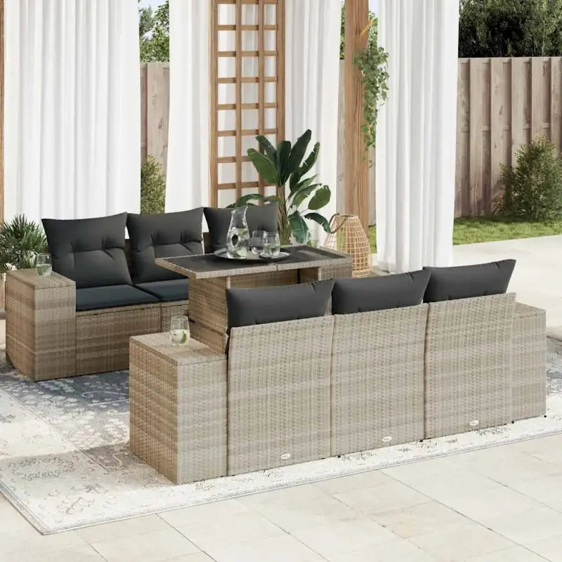 Lounge tuinset met waterdichte tas in beige materiaal en gepoedercoat staal - Lichtgrijs - Tuinsets