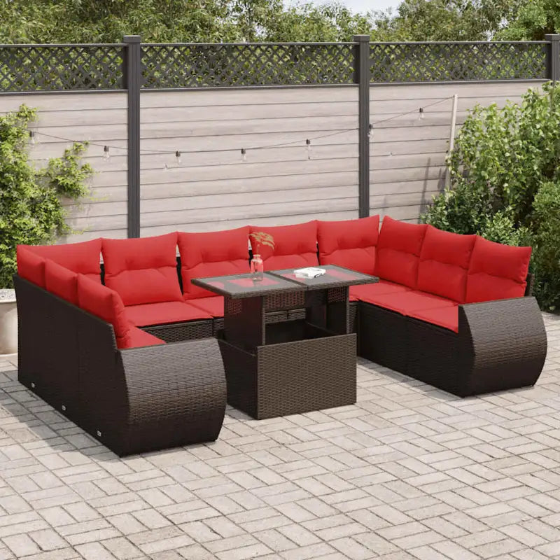Lounge tuinset met waterdichte tas in bruin materiaal en gepoedercoat staal - Bruin / met opbergruimte - Tuinsets