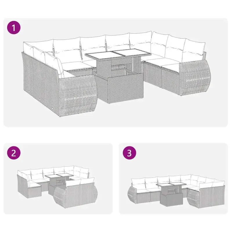 Lounge tuinset met waterdichte tas in bruin materiaal en gepoedercoat staal - Bruin / met opbergruimte - Tuinsets