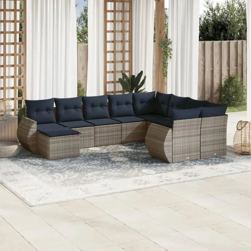 Lounge Tuinset met Waterdichte Tas in Grijs Materiaal en Gepoedercoat Staal - Grijs - Tuinsets