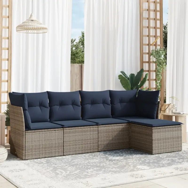 Lounge tuinset met waterdichte tas in grijs materiaal en gepoedercoat staal - Grijs / Zonder tafel - Tuinsets