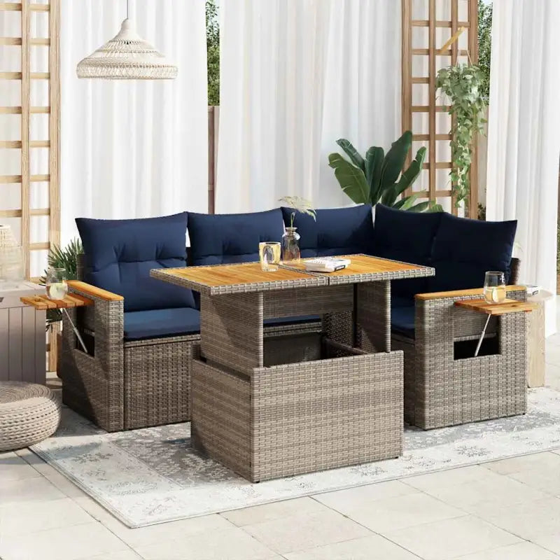 Lounge tuinset met waterdichte tas in grijs materiaal en gepoedercoat staal - Tuinsets