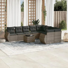 Lounge tuinset met waterdichte tas in zwart gepoedercoat staal - grijs en donkergrijs / Met tafel - Tuinsets