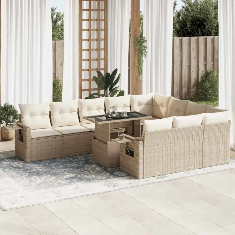 Lounge Tuinset met waterdichte zak en beige materiaal - beige en crèmekleurig / met opbergruimte - Tuinsets