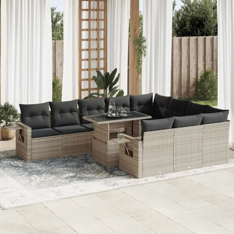 Lounge Tuinset met waterdichte zak en beige materiaal - Lichtgrijs / met opbergruimte - Tuinsets