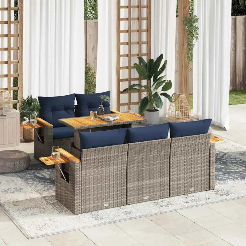 Lounge tuinset met waterdichte zak en grijs gepoedercoat staal - Grijs - Tuinsets