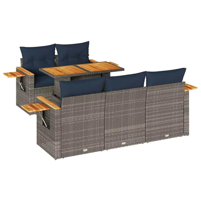 Lounge tuinset met waterdichte zak en grijs gepoedercoat staal - Grijs - Tuinsets