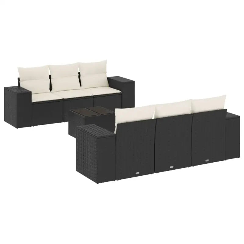 Lounge tuinset met waterdichte zak en zwart gepoedercoat staal - Tuinsets
