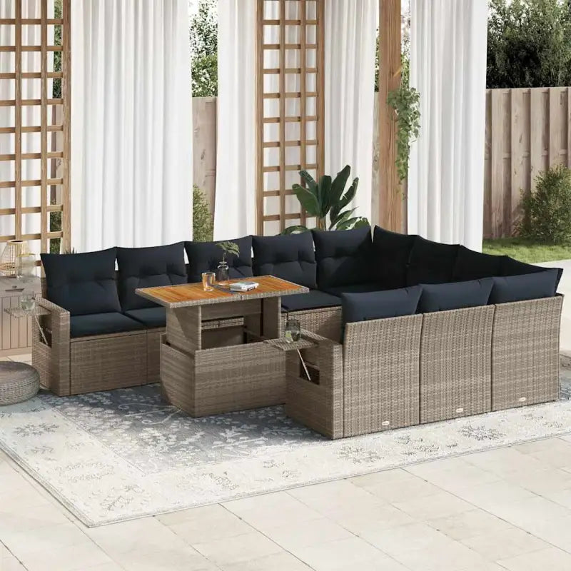 Lounge Tuinset met Waterdichte Zak in Grijs Materiaal en Gepoedercoat Staal - Grijs - Tuinsets