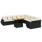 Lounge Tuinset met zwart materiaal en gepoedercoat staal afmetingen - Tuinsets