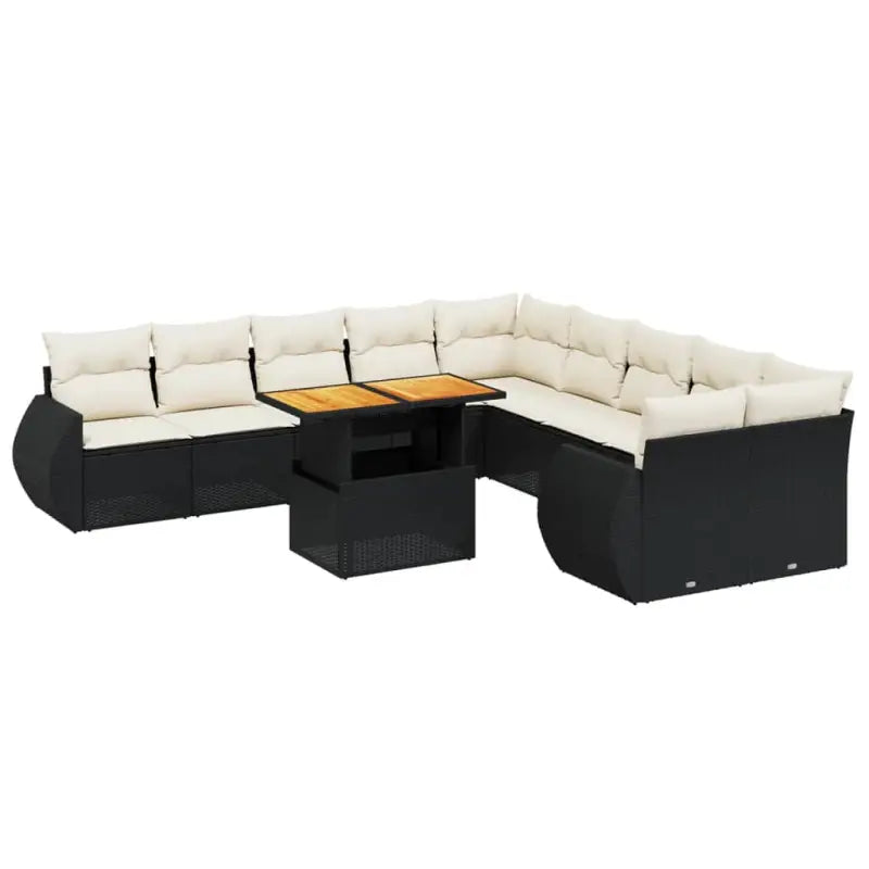 Lounge Tuinset met zwart materiaal en gepoedercoat staal afmetingen - Tuinsets