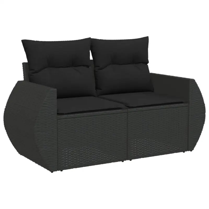 Lounge Tuinset met zwart materiaal en gepoedercoat staal afmetingen - Tuinsets