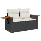 Lounge tuinset met zwart materiaal en gepoedercoat staal - Tuinsets