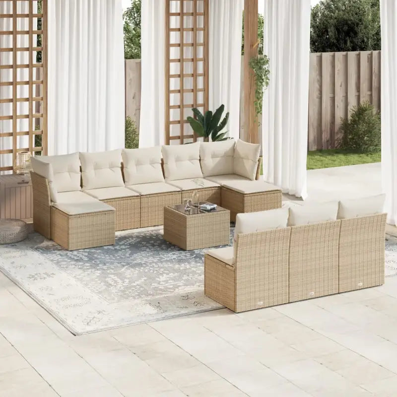 Lounge tuinset met zwart materiaal en waterdichte tas van gepoedercoat staal - beige en crèmekleurig / Met tafel