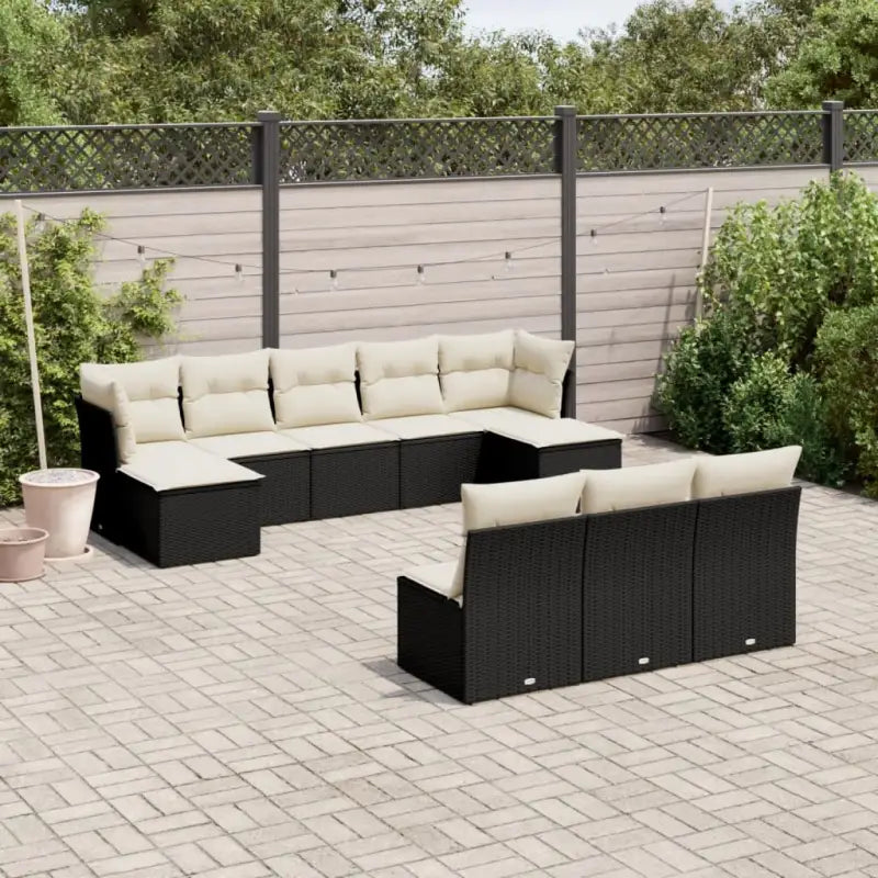 Lounge tuinset met zwart materiaal en waterdichte tas van gepoedercoat staal - Zwart en crème / Zonder tafel - Tuinsets
