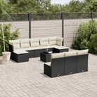 Lounge tuinset met zwart materiaal en waterdichte tas van gepoedercoat staal - Zwart en crème / Met tafel - Tuinsets