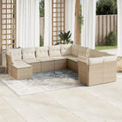 Lounge tuinset van beige materiaal en gepoedercoat staal met waterdichte tas - beige en crèmekleurig / Zonder tafel