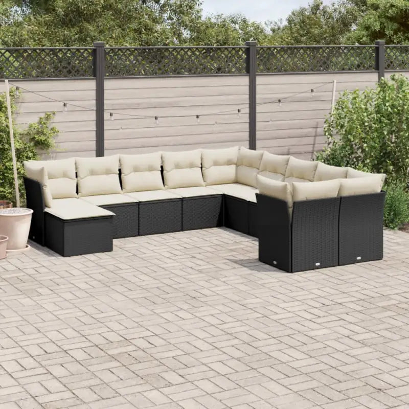 Lounge tuinset van beige materiaal en gepoedercoat staal met waterdichte tas - Zwart en crème / Zonder tafel - Tuinsets