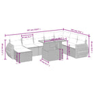 Lounge tuinset van beige materiaal en gepoedercoat staal met afmetingen - Tuinsets