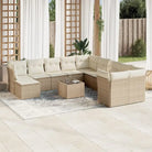 Lounge tuinset van beige materiaal en gepoedercoat staal met waterdichte tas - beige en crèmekleurig / Met tafel
