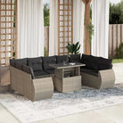 Lounge tuinset van beige materiaal en gepoedercoat staal met afmetingen - Lichtgrijs / zonder opbergruimte - Tuinsets