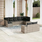 Lounge tuinset van beige materiaal en gepoedercoat staal afmetingen - Lichtgrijs / Met tafel - Tuinsets
