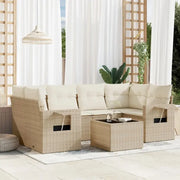 Lounge Tuinset van beige materiaal en gepoedercoat staal met perfecte afmetingen - Tuinsets
