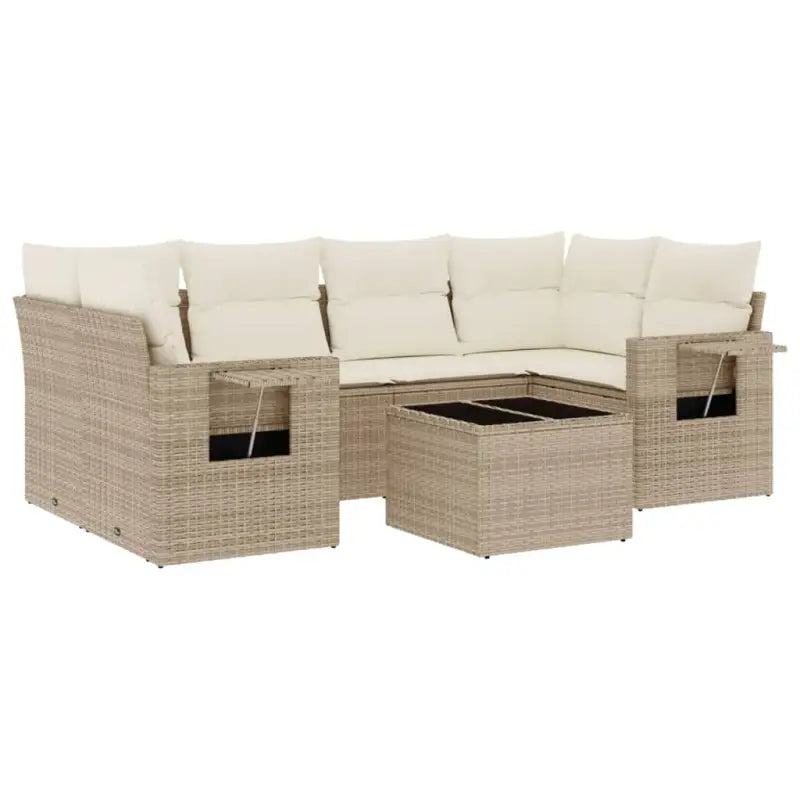 Lounge Tuinset van beige materiaal en gepoedercoat staal met perfecte afmetingen - Tuinsets