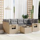 Lounge Tuinset van beige materiaal en gepoedercoat staal met perfecte afmetingen - Beige en grijs - Tuinsets