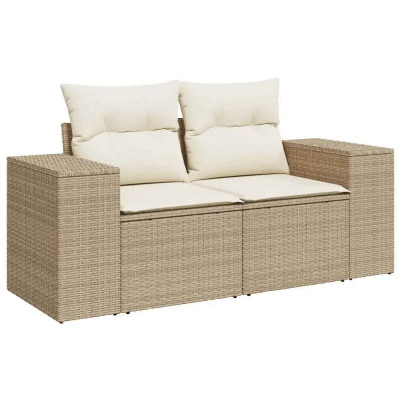 Lounge tuinset van beige materiaal en gepoedercoat staal met ruime afmetingen - Tuinsets