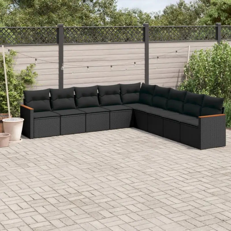 Lounge tuinset van beige materiaal en gepoedercoat staal voor buiten - Zwart / Zonder tafel - Tuinsets