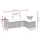 Lounge Tuinset van beige materiaal met gepoedercoat staal afmetingen - Tuinsets