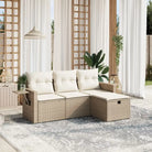 Lounge Tuinset van beige materiaal met gepoedercoat staal afmetingen - Tuinsets