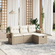 Lounge Tuinset van beige materiaal met gepoedercoat staal afmetingen - Tuinsets