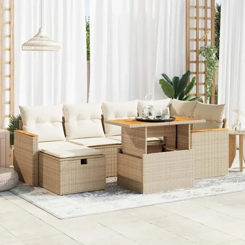 Lounge tuinset van beige materiaal met gepoedercoat staal afmetingen - Tuinsets