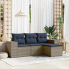 Lounge tuinset van bruin materiaal en gepoedercoat staal met ideale afmetingen - Grijs en blauw / Zonder tafel