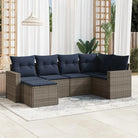 Lounge Tuinset van bruin materiaal met gepoedercoat staal afmetingen - Beige en grijs / Zonder tafel - Tuinsets