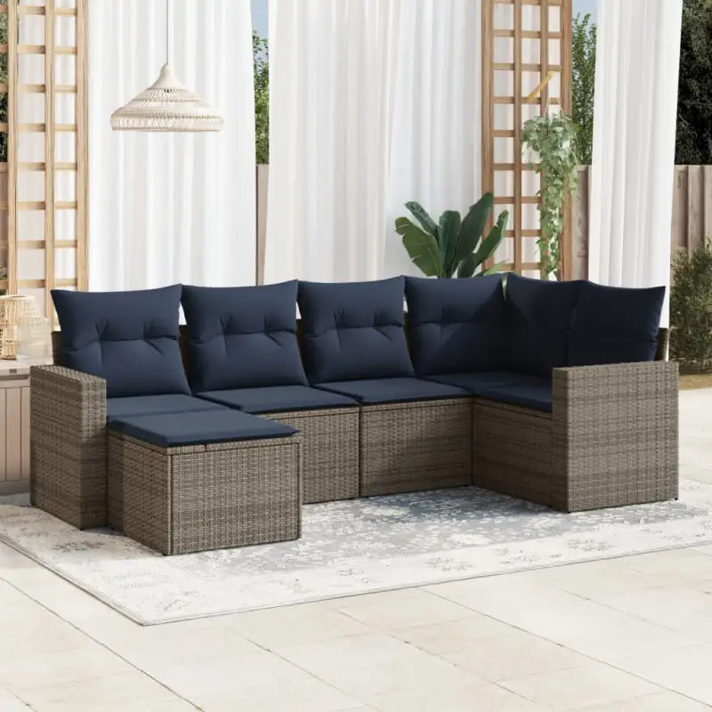 Lounge Tuinset van bruin materiaal met gepoedercoat staal afmetingen - Beige en grijs / Zonder tafel - Tuinsets