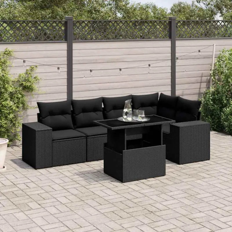 Lounge Tuinset van gegalvaniseerd staal en beige materiaal voor buiten - Zwart / zonder opbergruimte - Tuinsets