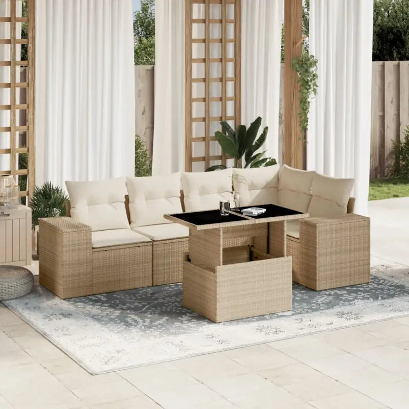 Lounge Tuinset van gegalvaniseerd staal en beige materiaal voor buiten - beige en crèmekleurig / zonder opbergruimte