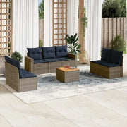 Lounge Tuinset van gepoedercoat staal en poly rattan voor terras - Tuinsets